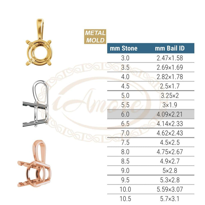Round Solitaire Pre-Notched Basket Pendant Setting Mountings