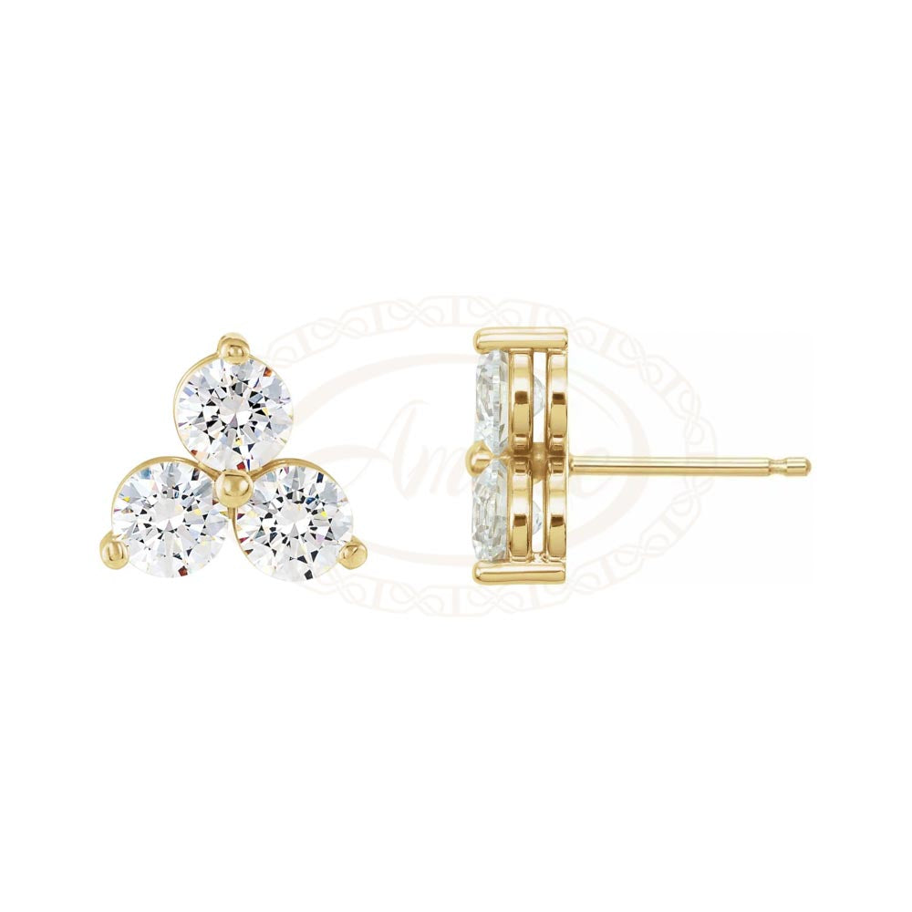 Three-Stone Cluster Earring Mountings