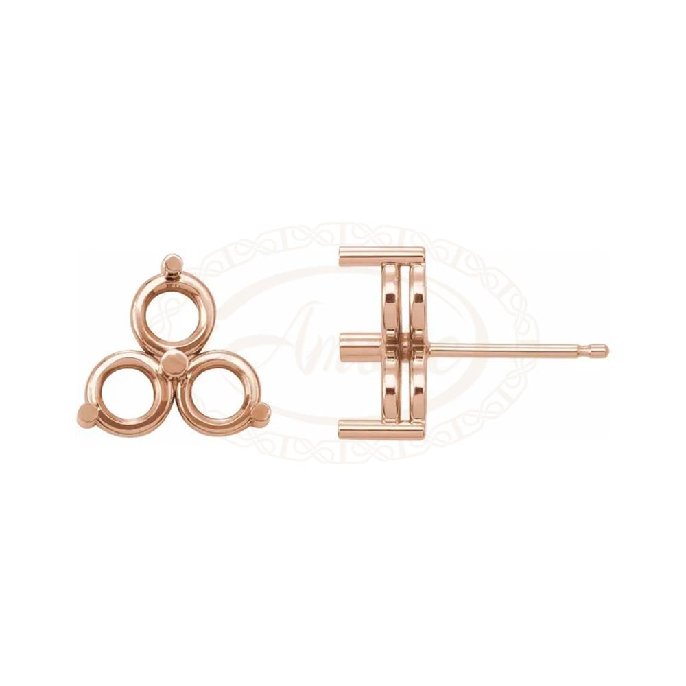 Three-Stone Cluster Earring Mountings