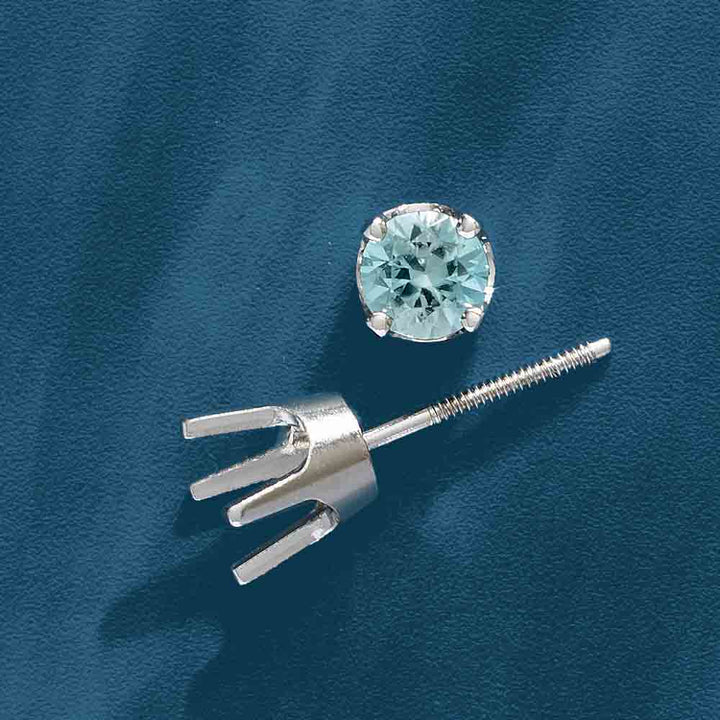 Round 4-Prong Baby Threaded Stud Earring Mountings