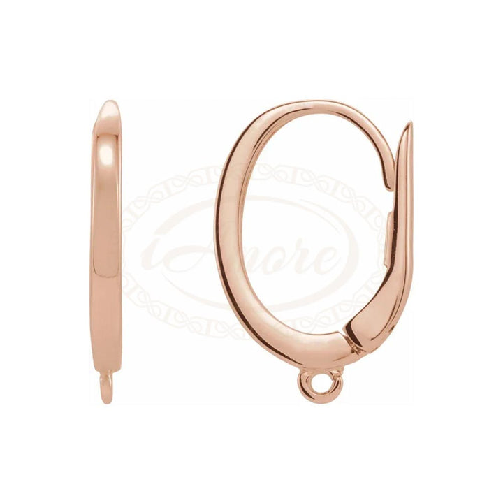 Solid Gold Click-In Lever Back Earring Top