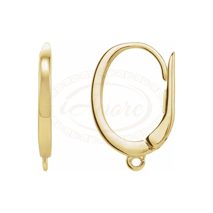 Solid Gold Click-In Lever Back Earring Top