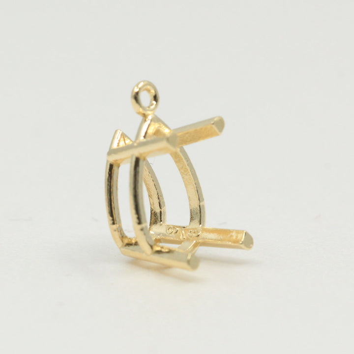 4 Prong Pear Basket Dangle Setting Mountings