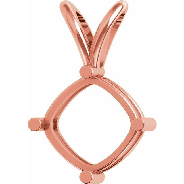 Cushion Solitaire Basket Pendant Setting Mountings