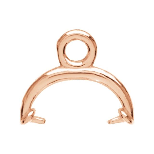 14K Gold Briolette Dangle Mounting Bail for Pendant Charm