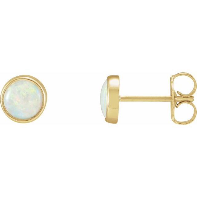 Round Cabochon Bezel Stud Earring Mounting