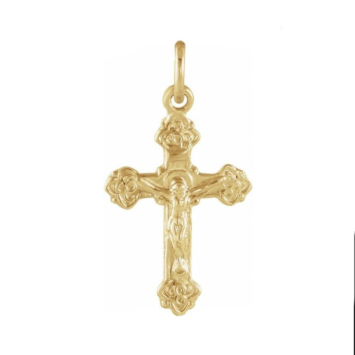 14K Yellow 14x9 mm Youth Crucifix Cross Pendant