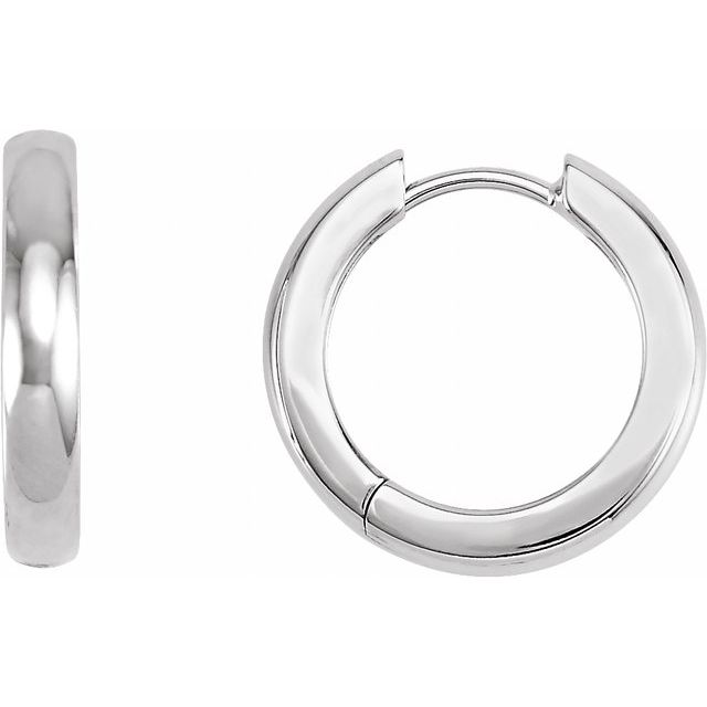 Platinum Hinged Hoop Earrings