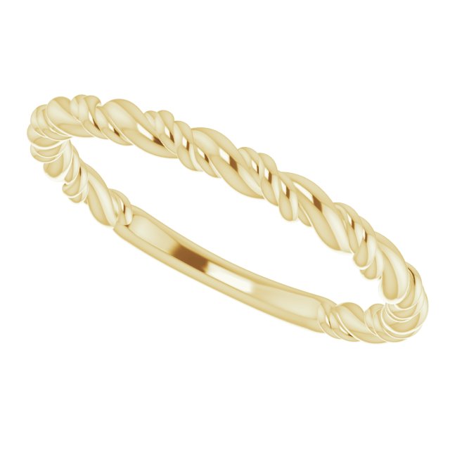 14K yellow gold 14K rose gold stackable rope ring.