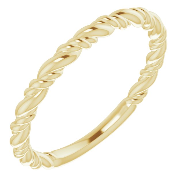 14K yellow gold stackable rope ring.