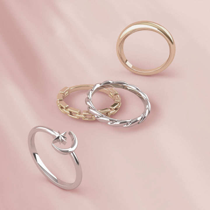 Fashion Chain Link Ring Stackable Rings