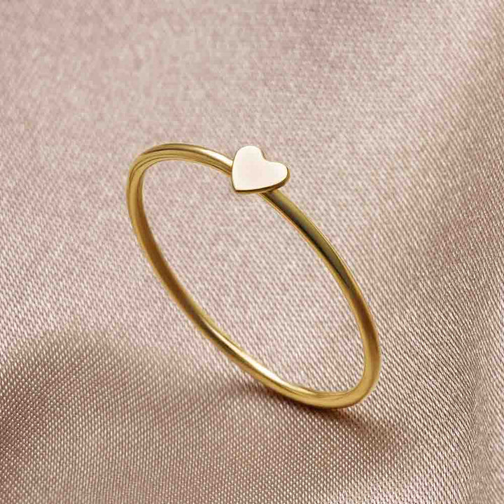 14K Yellow Gold Knuckle Stackable Heart Ring Size 5-8