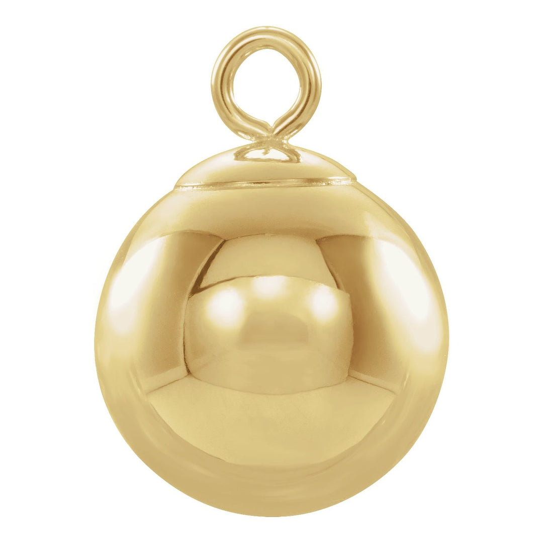 14K Yellow Gold 8mm Ball Dangle Drop Charm for Earring Pendant Bracelet