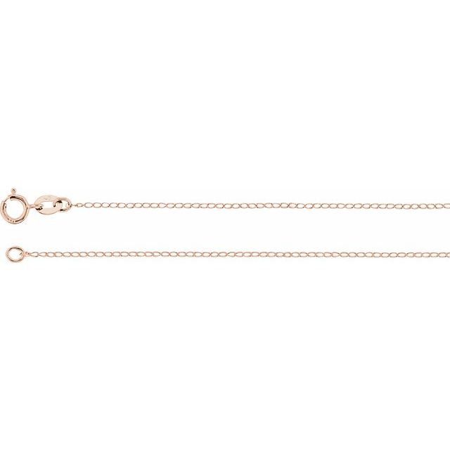 14K Gold 1 mm Solid Baby Curb - 16" 18" 20" 24" Chain