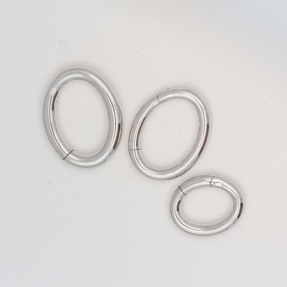 Sterling Silver Oval Hinged 23mm Hook Clasp Connectors