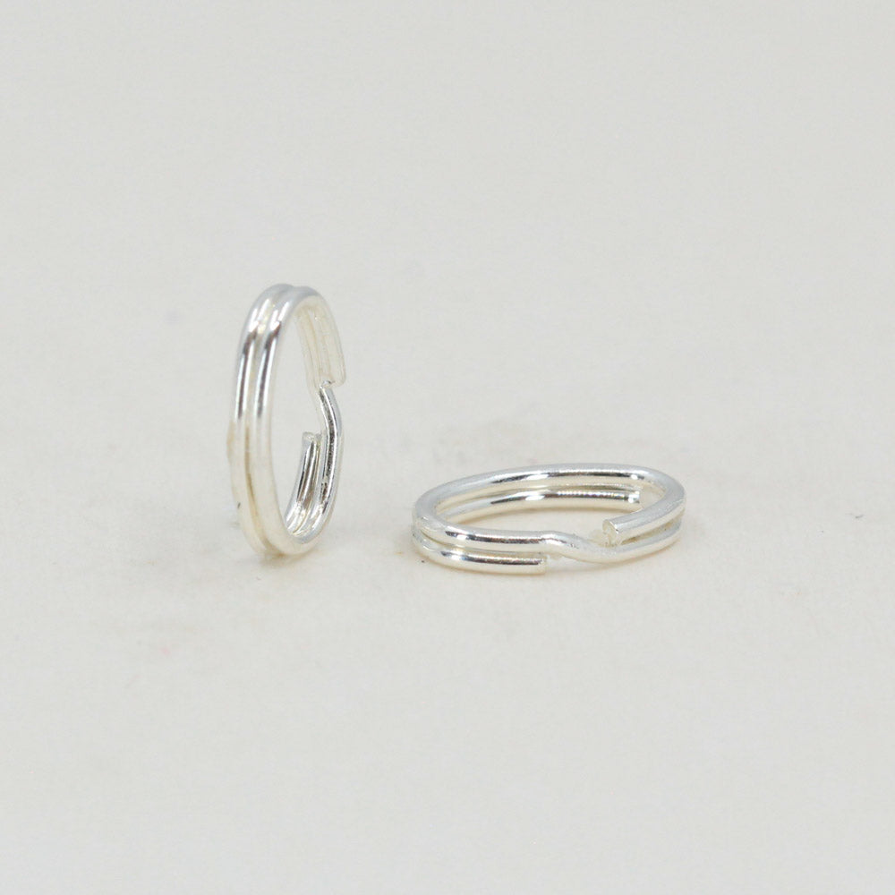 Sterling Silver Oval 8x5mm Split Rings Connector Charm Connectors