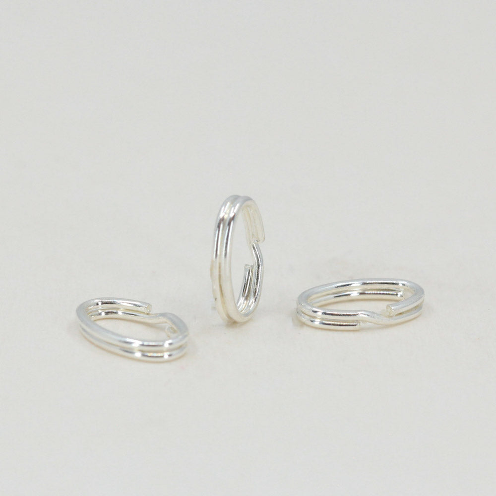 Sterling Silver Oval 8x5mm Split Rings Connector Charm Connectors