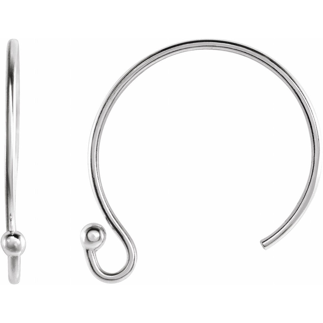 Sterling Silver Circle Wire Earring Top With Ball End