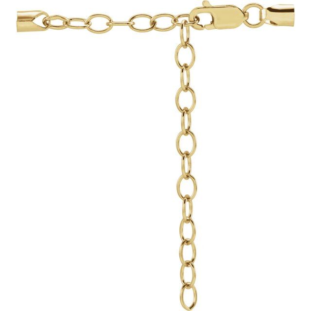 14K Gold Cable Chain Extender 2.5" With Round Chain End