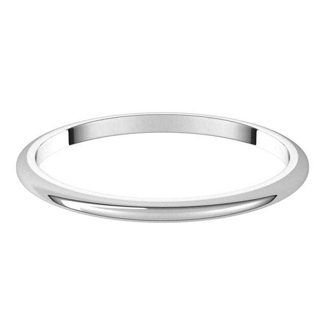Platinum 1.5 mm Half Round Band. #band-width_1-5-mm