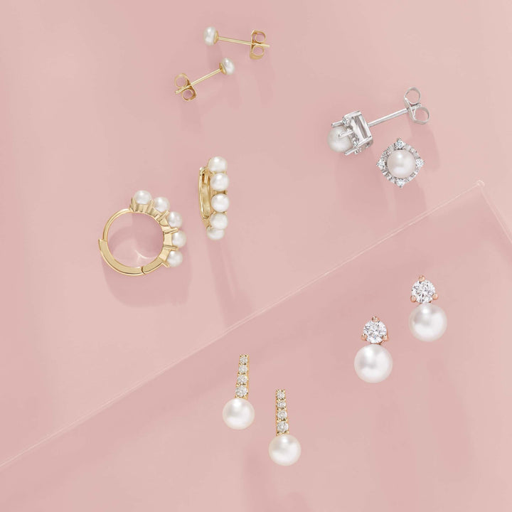 14K Gold Mini Freshwater Pearl Dainty Stud Earrings - Mix and Match Earrings