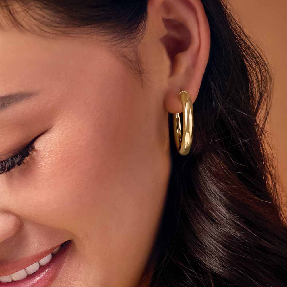 5mm Tube 30mm Hoop Earrings