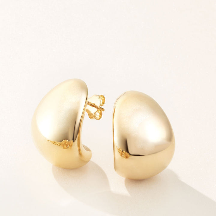 14K Yellow Electroform Teardrop Earrings