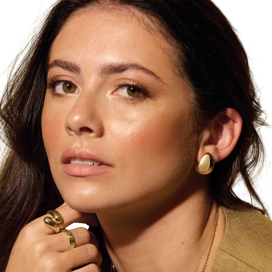 14K Yellow Electroform Teardrop Earrings