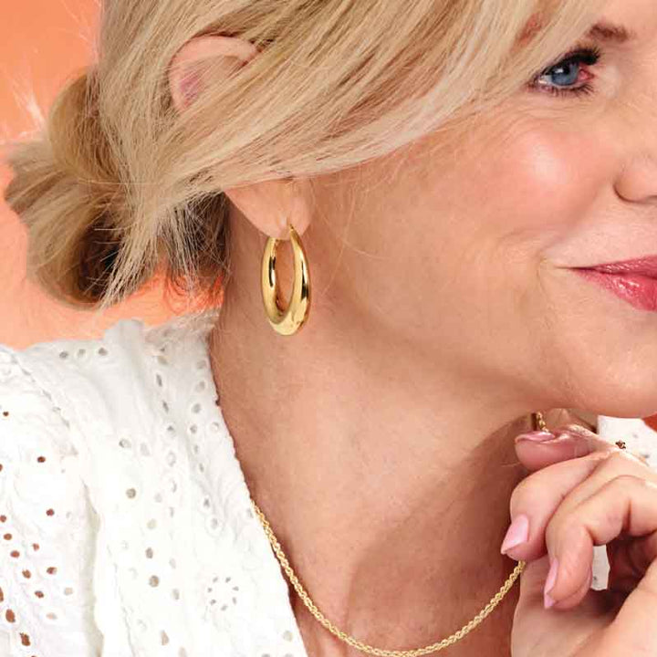 37 mm Electroform Puffed Hoop Earrings