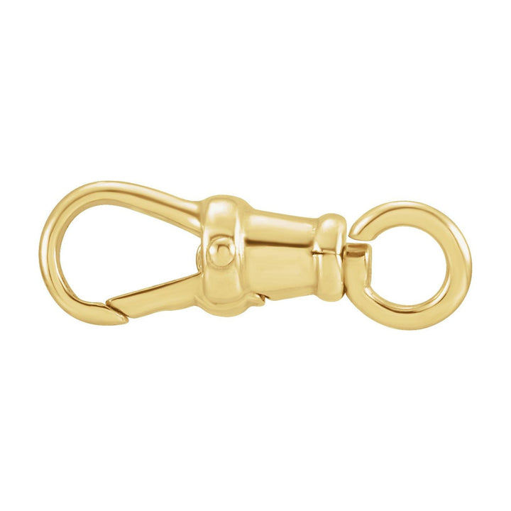 14K Yellow Gold Swivel Lobster Clasp Snap Hook w/Ring Chain Findings 19.3mm