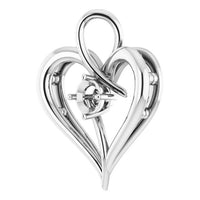 14K Gold Round 4.1mm Heart Pendant Mountings