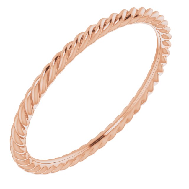 14k rose gold 1.3 mm skinny rope band.