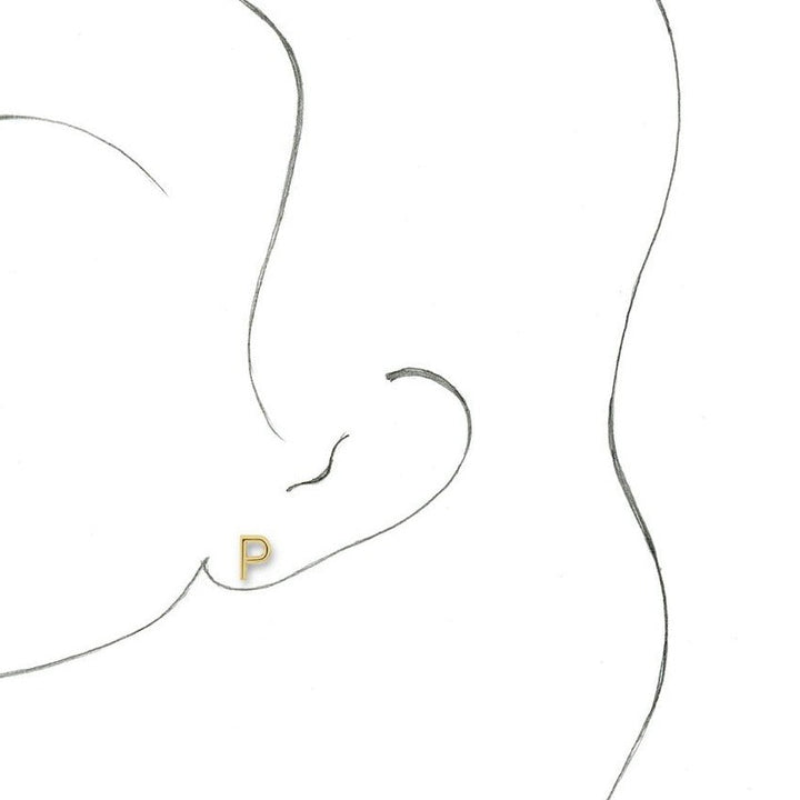 Single P Initial Studs Earrings- Mix and Match Earrings