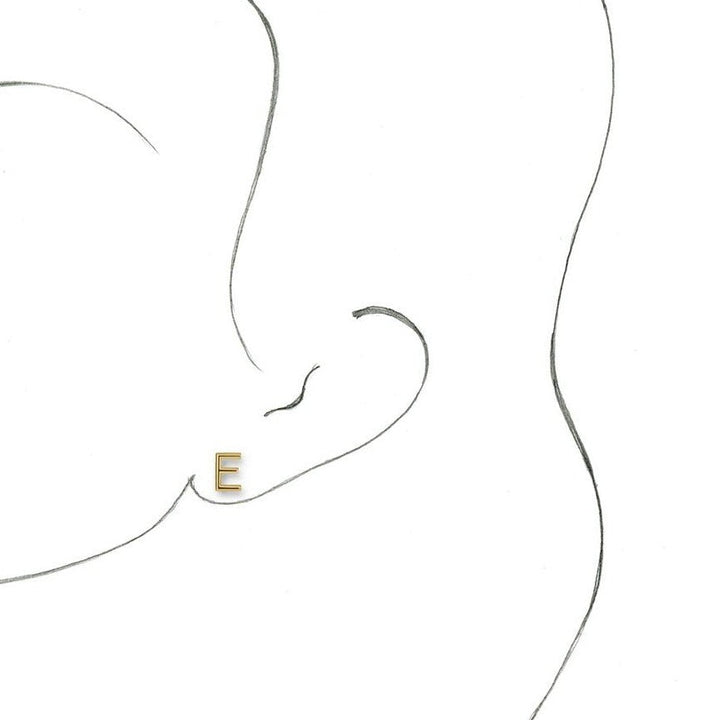 Single E Initial Studs Earrings- Mix and Match Earrings