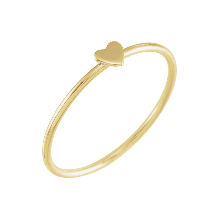 14K Yellow Gold Knuckle Stackable Heart Ring Size 5-8