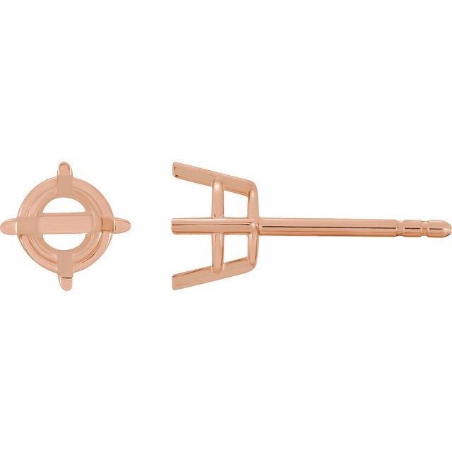 Round Lightweight Basket Safety Locking Stud Earring Mountings