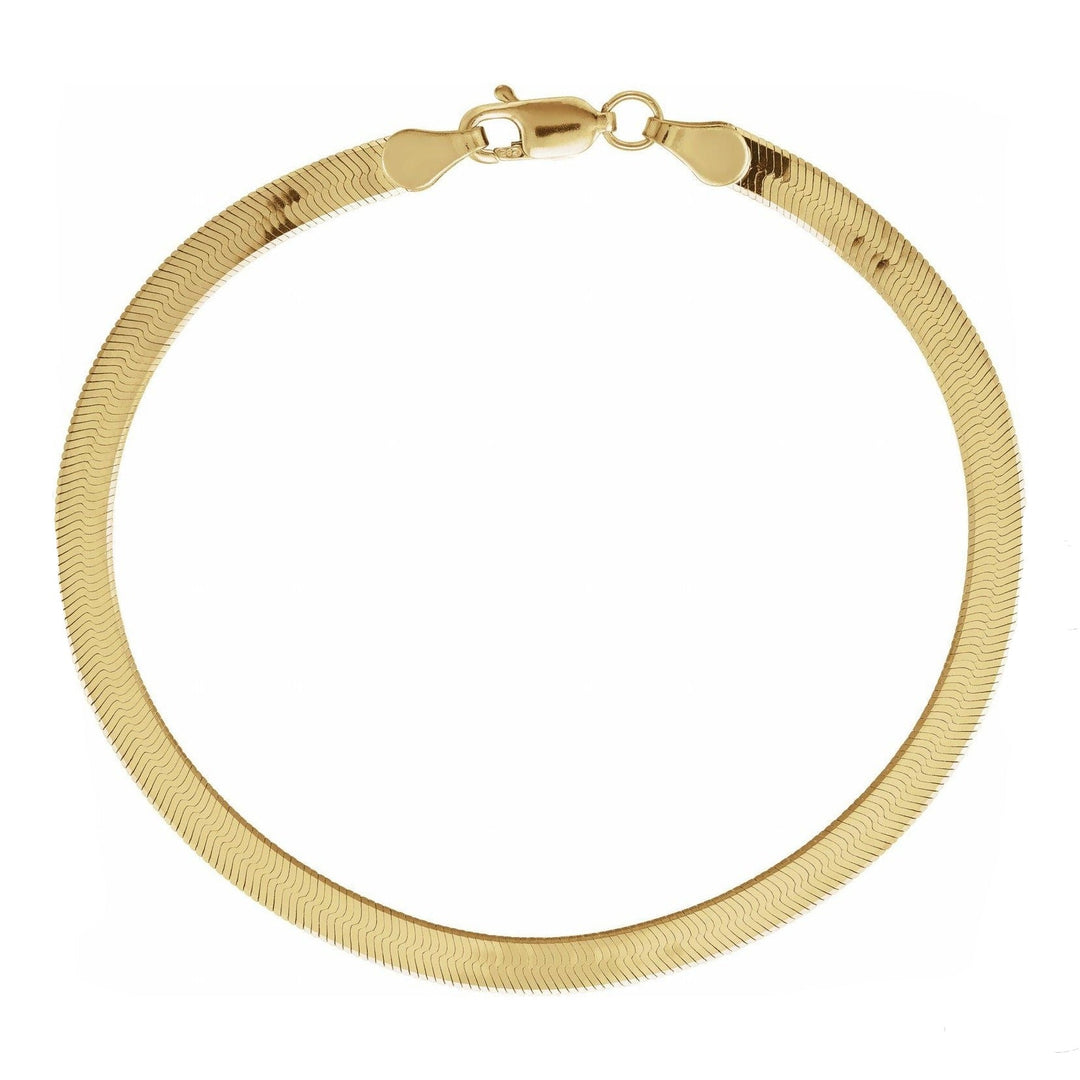 14K Yellow 3.8mm Herringbone Chain Bracelet 7"