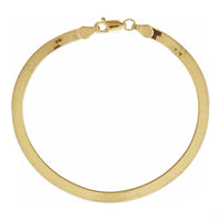 14K Yellow Gold 3.8mm Herringbone Chain 7" 16" 18" 20" 24"