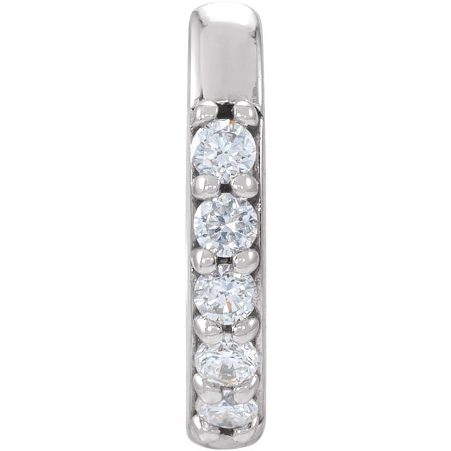 Single diamond huggies earrings 10mm-14k white gold.