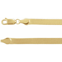 14K Yellow 4.6mm Herringbone Chain Layering Bracelet Necklace