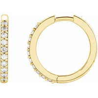 Diamond Accented Hoop Earrings 15mm