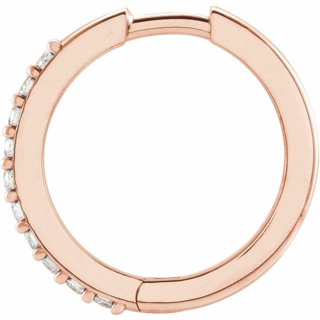 Single 15mm accented hoops-14k rose gold.