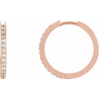 Diamond Accented Hoop Earrings 18mm