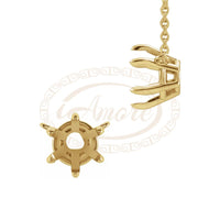 Round 6-Prong Claw Prong Necklace Center Mounting
