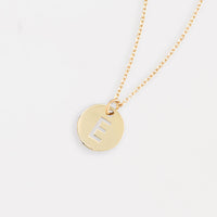 Sterling Silver Personalized Capitalized Letter Initial Disc 16-18" Necklace
