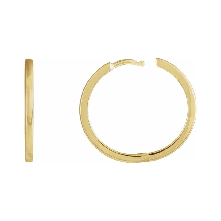 Classic 1.65mm Slim Hinged Huggie / Hoop Earrings 8mm - 20mm