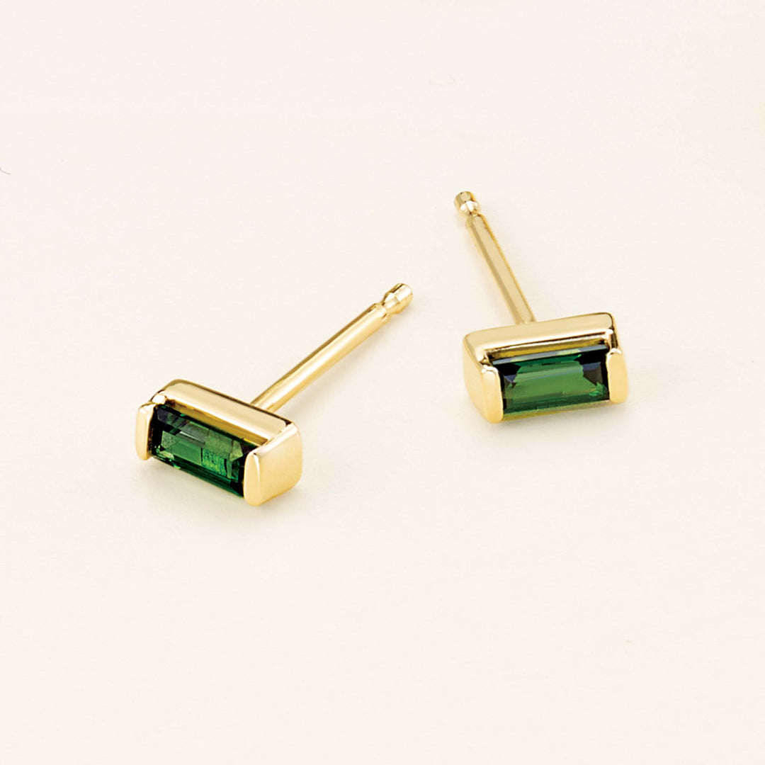 Straight Baguette Channel Set Stud Earring Mounting