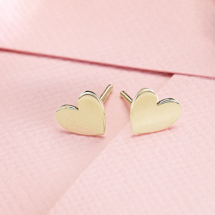 Miniature Asymmetrical Heart Press Fit Stud Earring