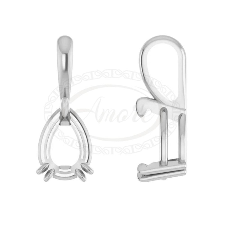 Pear Solitaire 3 Prong Claw Pendant Mountings