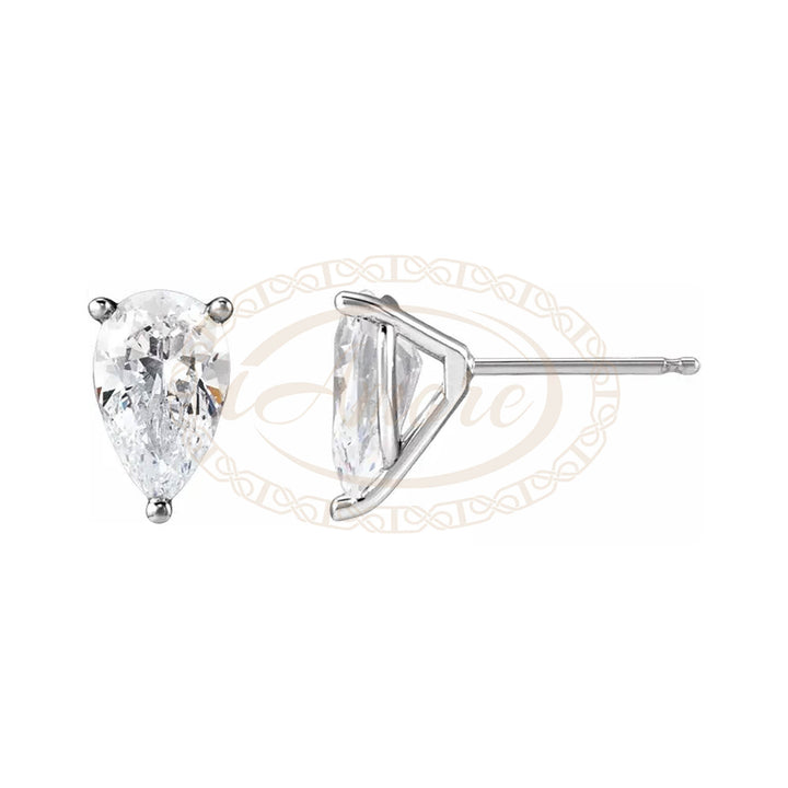Pair 14K Gold 3-Prong Pear Martini Cocktail Stud Earring Mountings